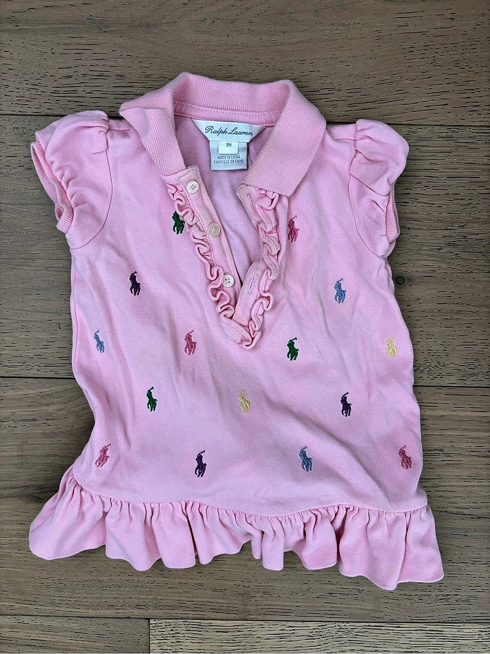Ralph Lauren Girls Pink Polo Top Size 9 months